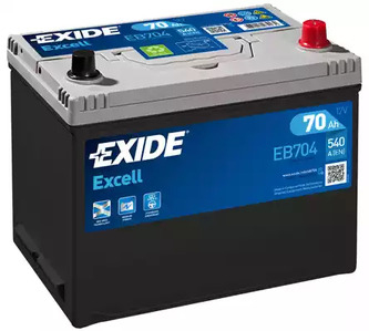Аккумуляторная батарея 12в 70а/ч 630А п.т., о.п., ев. кл. EB704 Exide (фото №1)